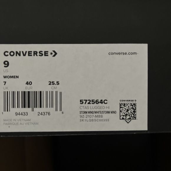 NIB‎ Converse Women's CTAS Lugged Hi Muted Cloud Wash 572564C Storm Wind/… - Picture 7 of 8